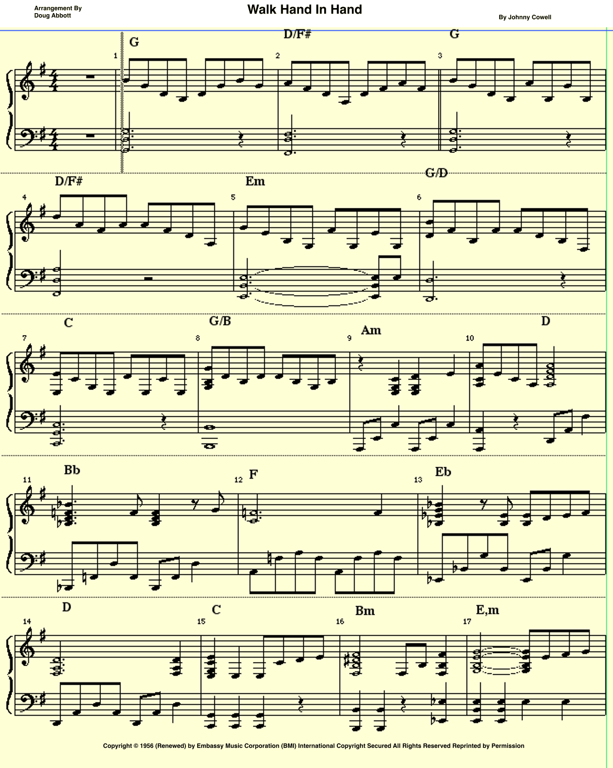 Walk Hand In Hand (arr. Doug Abbott)