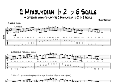 C Mixolydian b2 b6 Scale (4 Ways to Play)