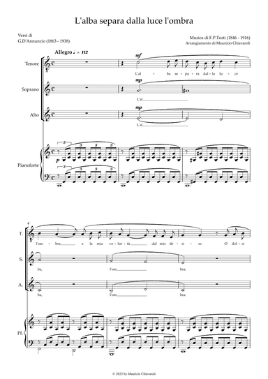 L'alba separa dalla luce l'ombra (arr. Maurizio Chiavaroli)