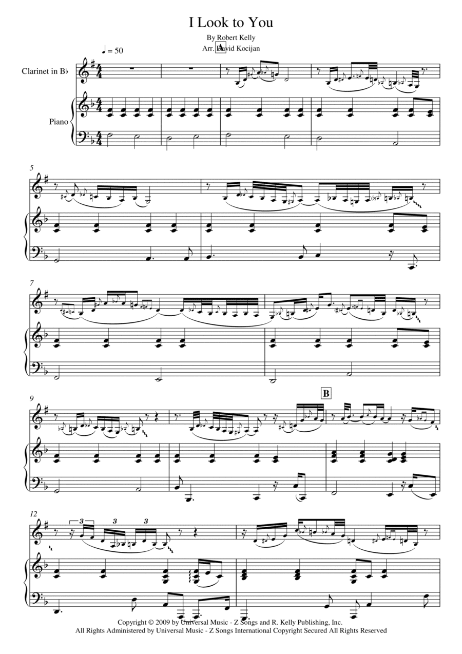 I Look To You (arr. David Kocijan)