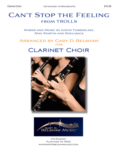 Can't Stop The Feeling  from TROLLS (arr. Gary D. Belshaw (ASCAP))