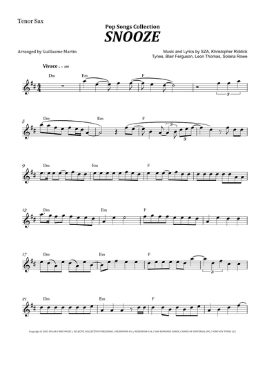 Snooze (arr. Guillaume Martin)
