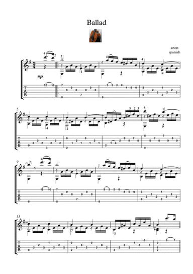 Classical Guitar Ballad (arr. PianoSheetNow)