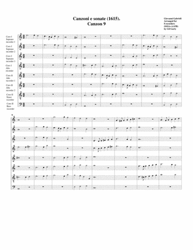 Canzon no.9 a8 (1615) (arrangement for 8 recorders) (arr. Gil Garty)