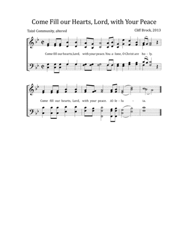 Come Fill Our Hearts, Lord, With Your Peace