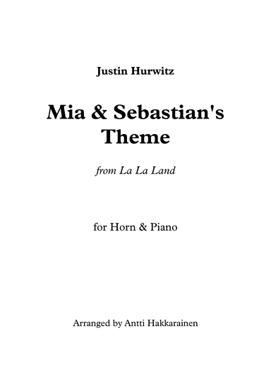Mia & Sebastian's Theme (arr. Antti Hakkarainen)