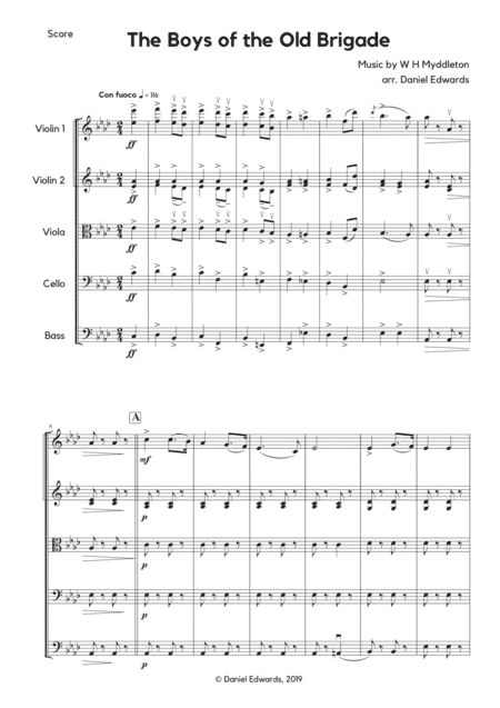 Boys of the Old Brigade, march of the Chelsea Pensioners, arranged for string orchestra (arr. Daniel Edwards)