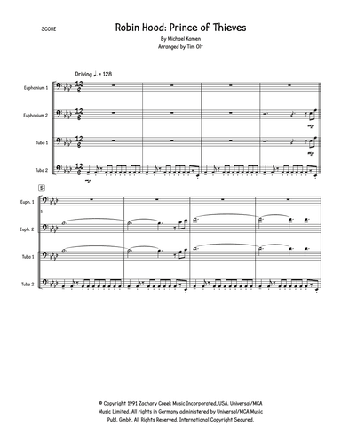 Main Title-prince Of Thieves (arr. Tim Olt)