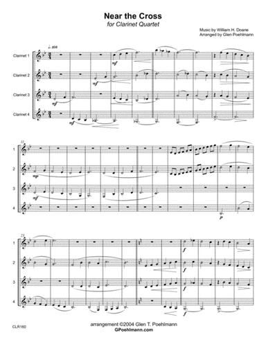 NEAR THE CROSS - CLARINET QUARTET (unaccompanied) (arr. Glen Poehlmann)