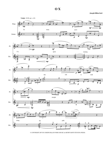 OX for flute and guitar with optional narrator - a contemplative Zen Buddhist work