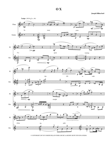 OX for flute and guitar with optional narrator - a contemplative Zen Buddhist work