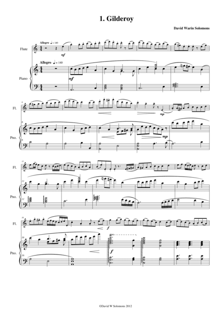 Folk Song Snapshots for Flute and Piano (arr. David Warin Solomons)