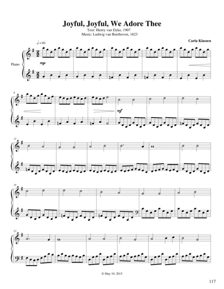 Joyful, Joyful, We Adore Thee (arr. Carla Klassen)