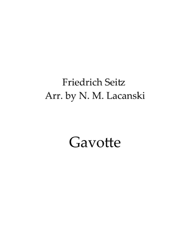 Gavotte (arr. Nick Lacanski)
