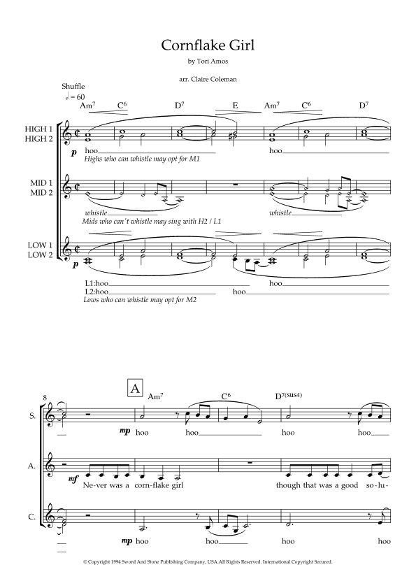 Cornflake Girl (arr. Claire Coleman)