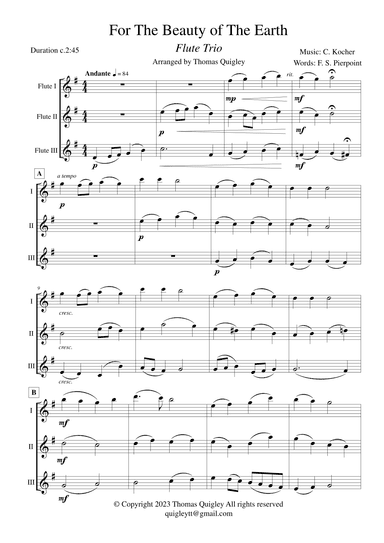 For the Beauty of the Earth (arr. Thomas Quigley)
