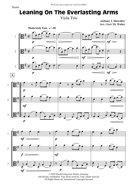 Leaning On The Everlasting Arms (arr. Gert Th. Walter)