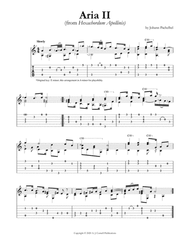 Aria II (from Hexachordum Apollinis) (arr. Mark Phillips)