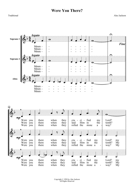 Were You There When They Crucified My Lord? (arr. Alec D Jackson)
