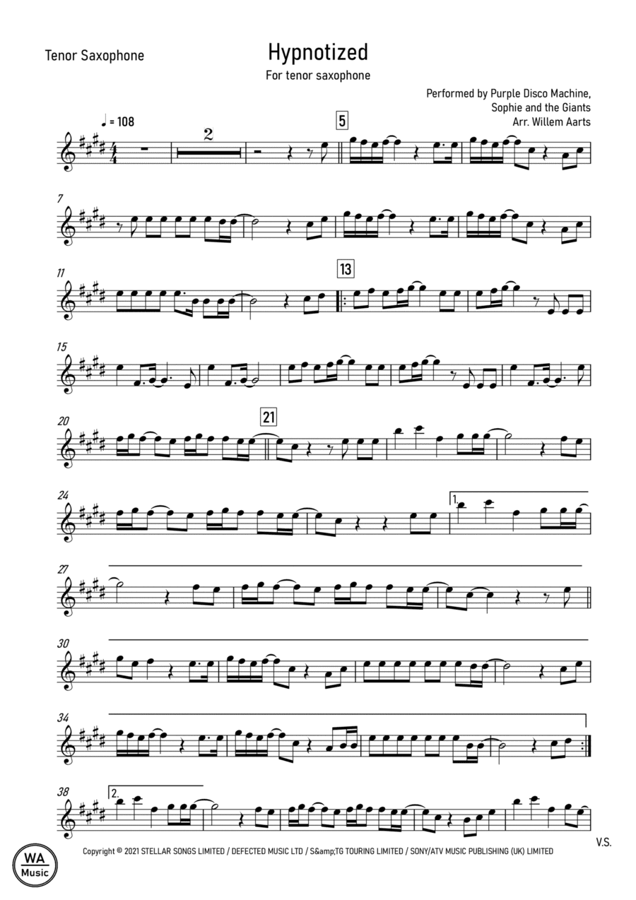 Purple Disco Machine (arr. Willem Aarts)
