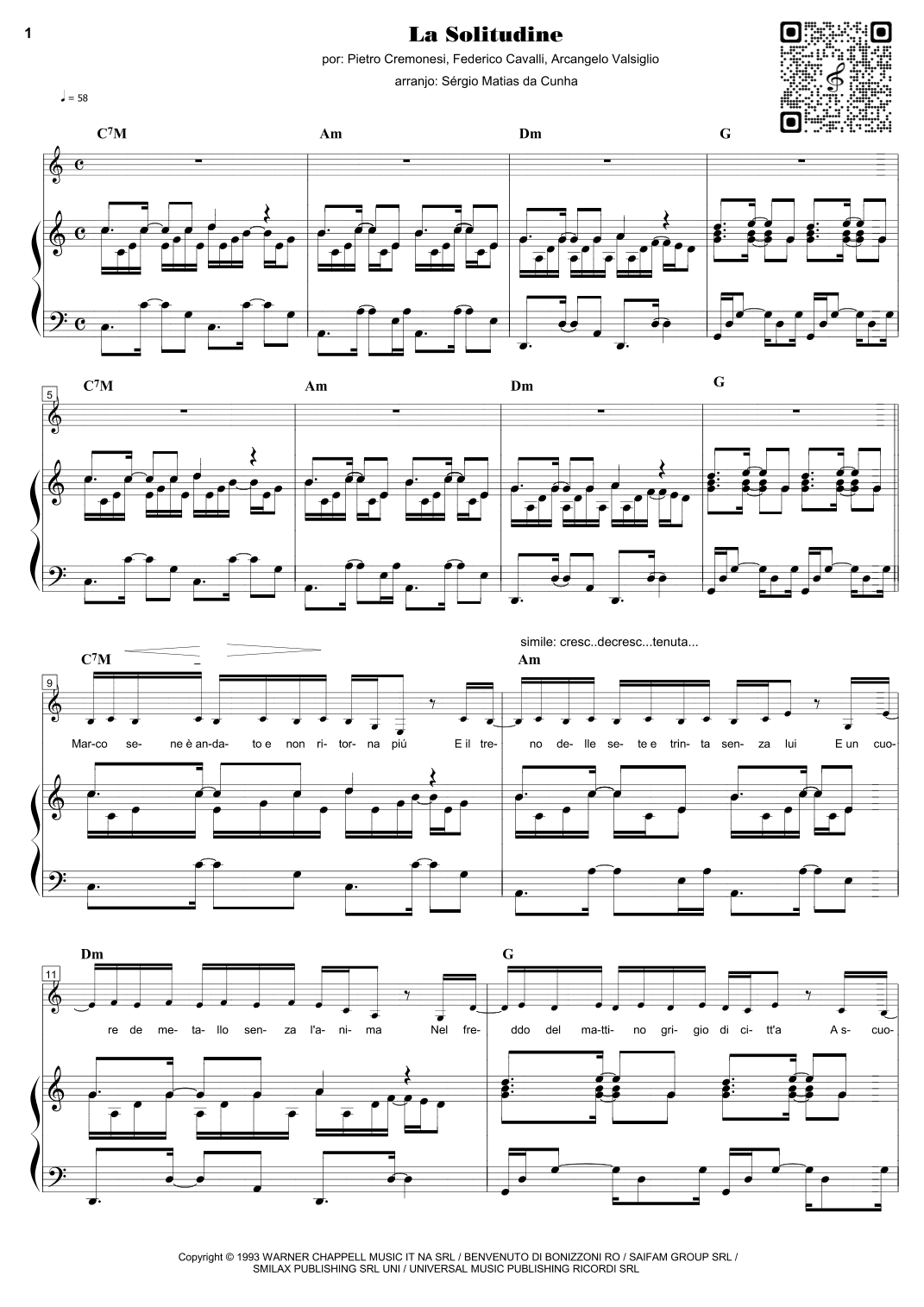 La Solitudine (arr. Sérgio Matias da Cunha)