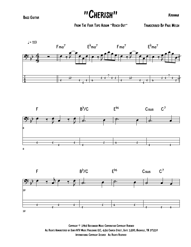 Cherish (arr. Accubass)
