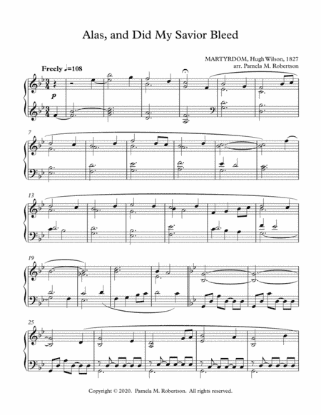 Alas, and Did My Savior Bleed (arr. Pamela M. Robertson)