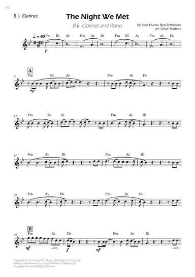 The Night We Met (arr. César Madeira)