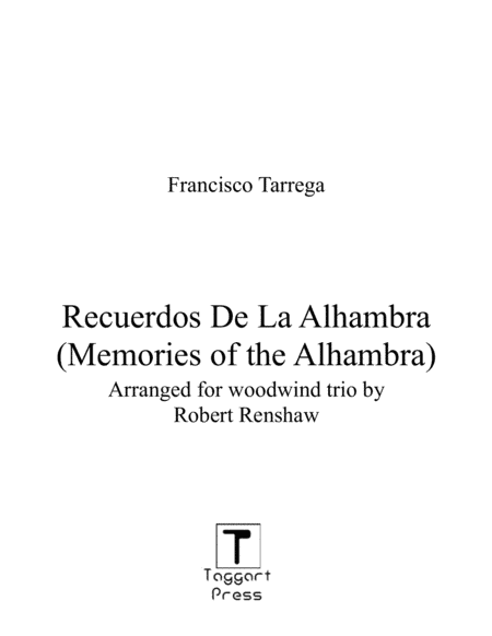 Recuerdos Del La Alhambra (Memories of the Alhambra) (arr. Robert Renshaw)