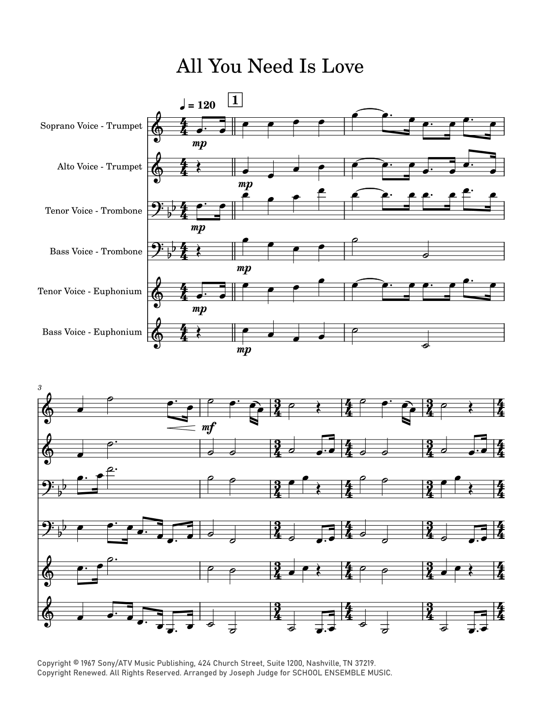All You Need Is Love (arr. Joseph Judge)