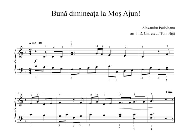 Bună dimineața la Moș Ajun (arr. I. D. Chirescu / Toni Niță)