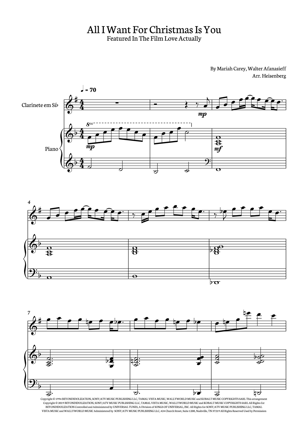 All I Want For Christmas Is You (arr. Heisenberg)