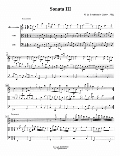J.B. de Boismortier Sonata III (arr. W g Ouimette)