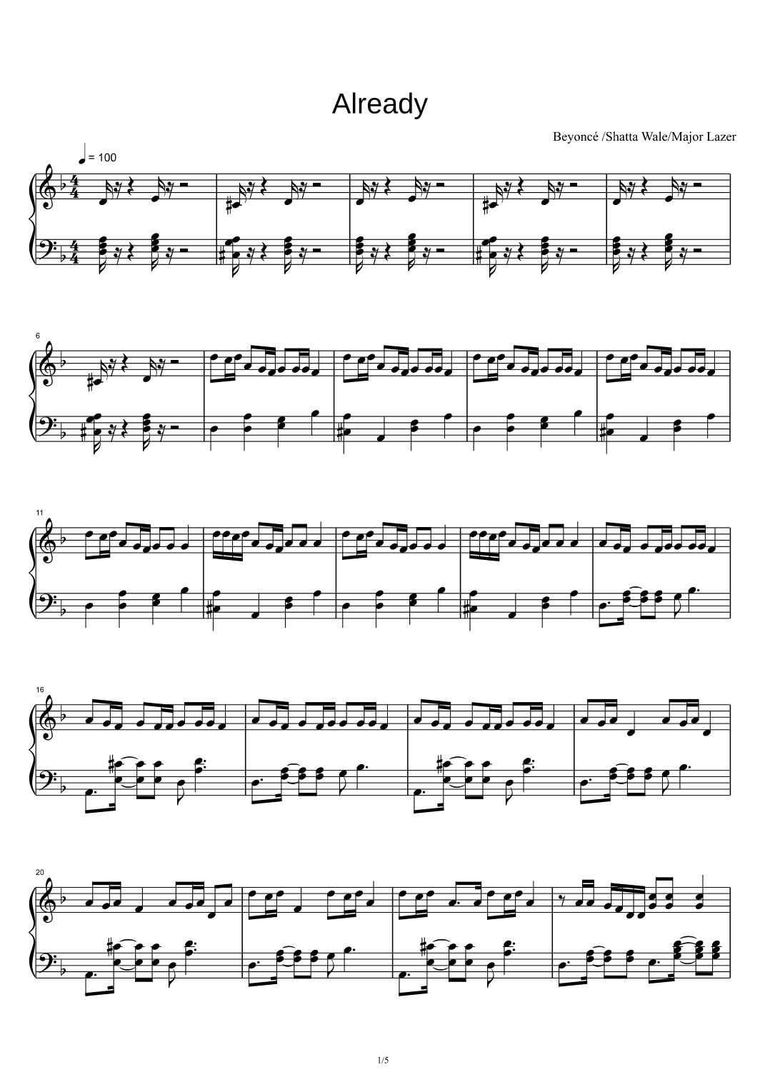 Already (arr. Beyonce)