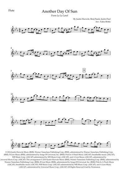 Another Day Of Sun (arr. Fabio Britto)