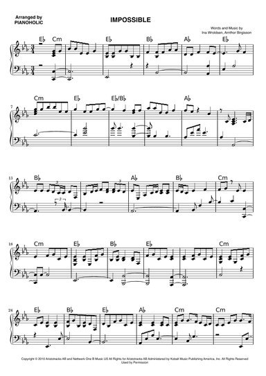 Impossible (arr. PIANOHOLIC)