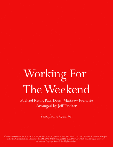 Working For The Weekend (arr. Jeff Tincher)
