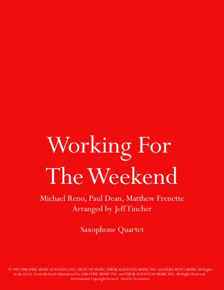 Working For The Weekend (arr. Jeff Tincher)