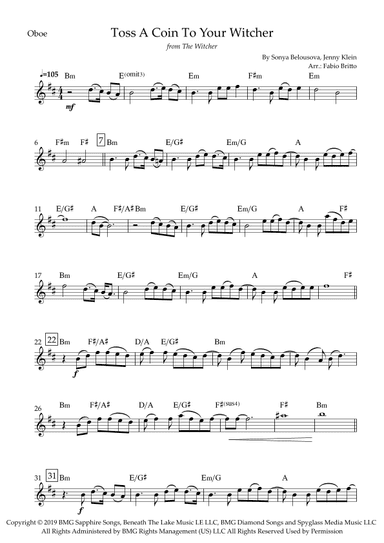 Toss A Coin To Your Witcher (arr. Fabio Britto)