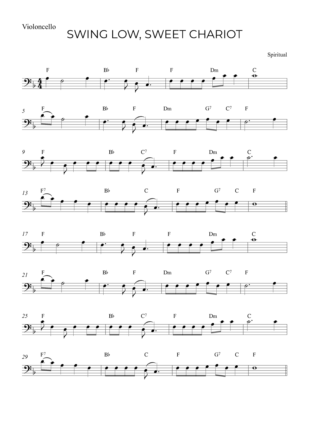 SWING LOW, SWEET CHARIOT (arr. Alex Nunes Rodrigues)