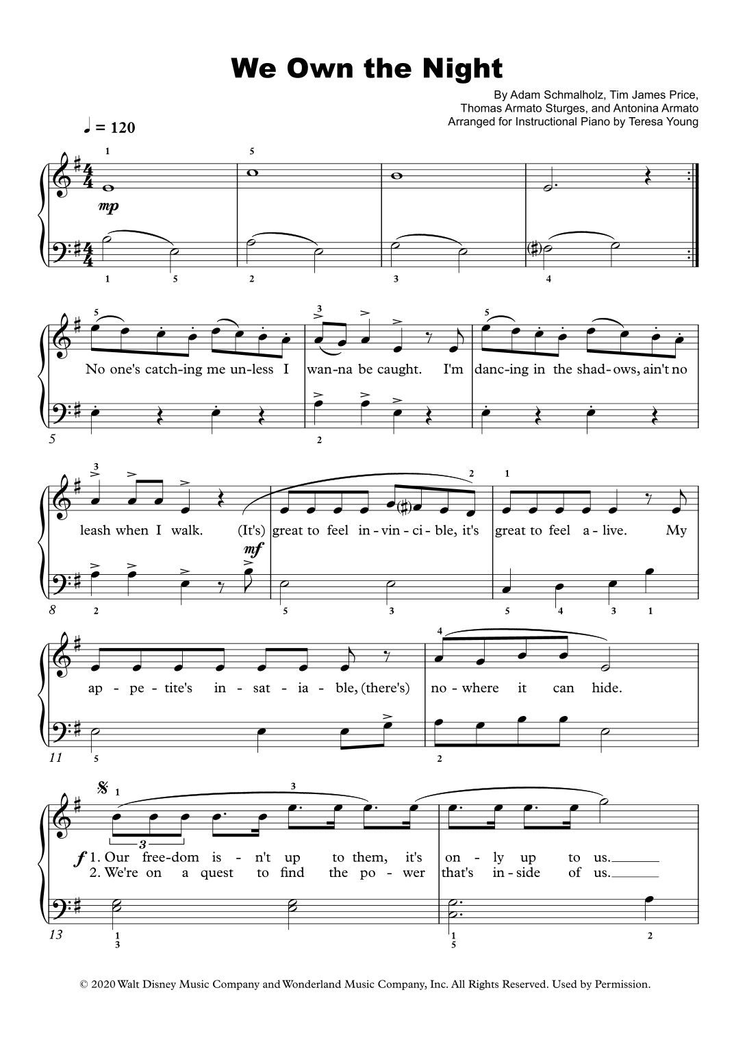 We Own The Night (arr. Teresa Young)
