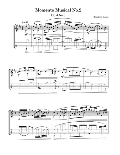 Momento Musical No.2-Beautiful things Op.4 No.3