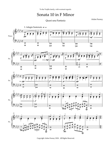 Piano Sonata no. 10 in F Minor