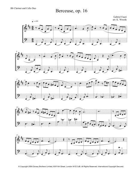 Berceuse, Op. 16 (arr. Katrina Wreede)