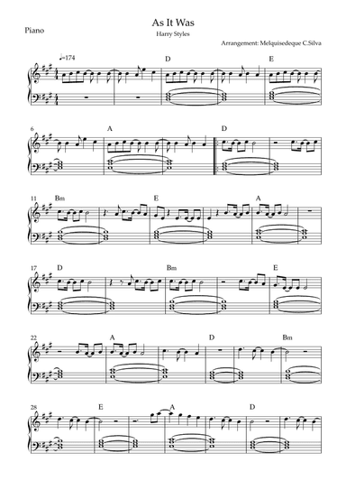 As It Was (arr. Melquisedeque C.Silva)