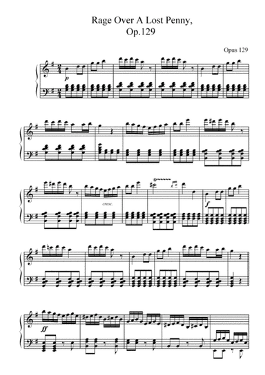 Beethoven-Rage over a lost penny(Piano solo) (arr. MPS)