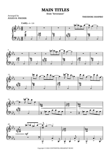 Severance - Main Title Theme (arr. Julius H. Fischer)