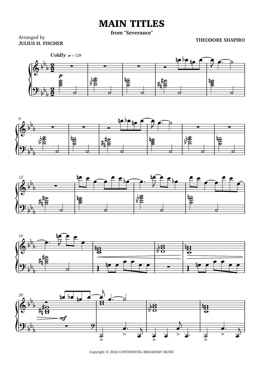 Severance - Main Title Theme (arr. Julius H. Fischer)