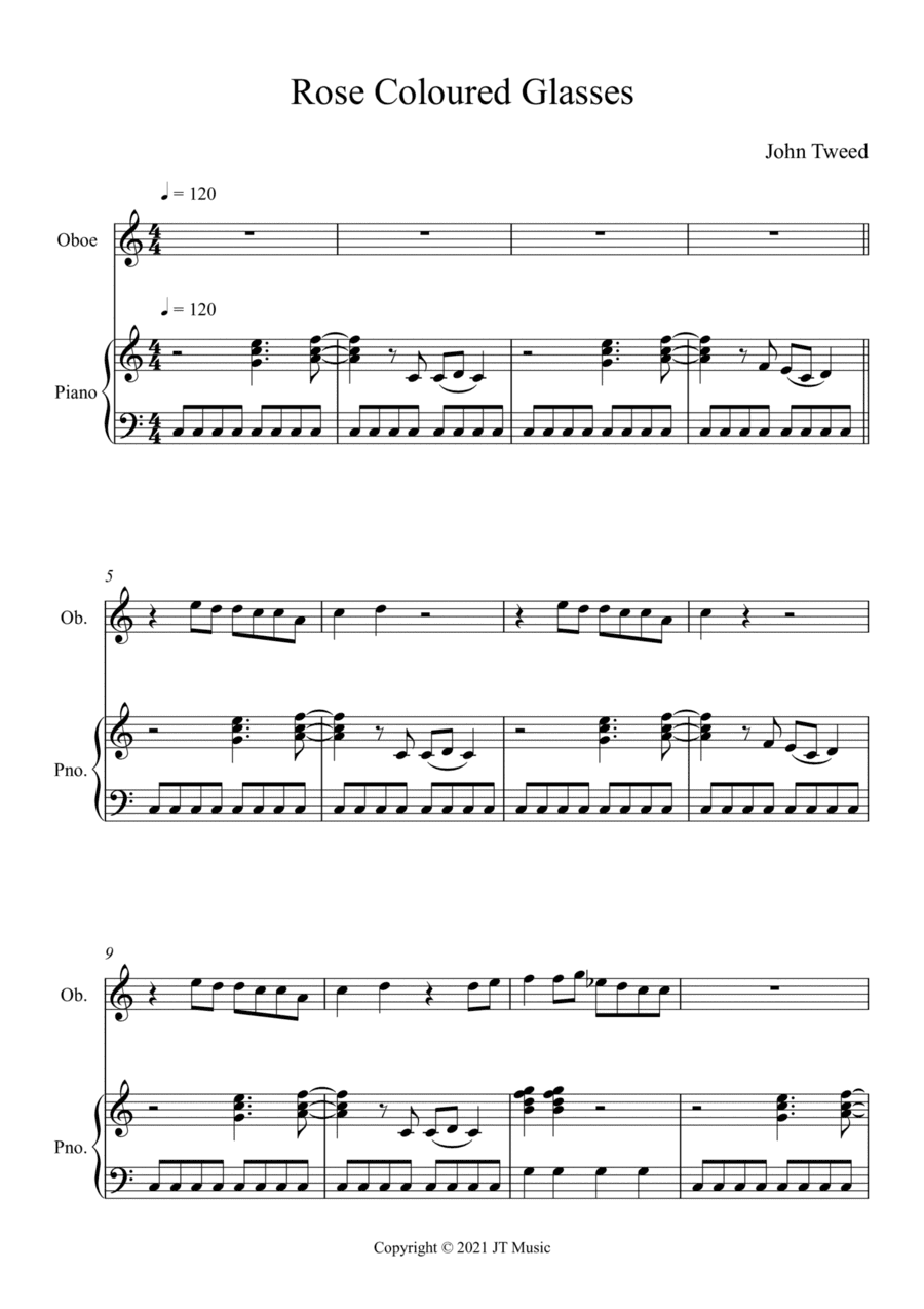 Rose Coloured Glasses - Oboe and Piano