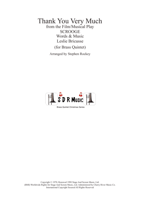 Thank You Very Much (arr. Arranged by Stephen Rockey)